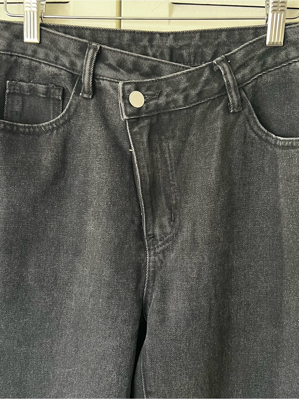 High-Rise Black Denim Wide Leg Jeans